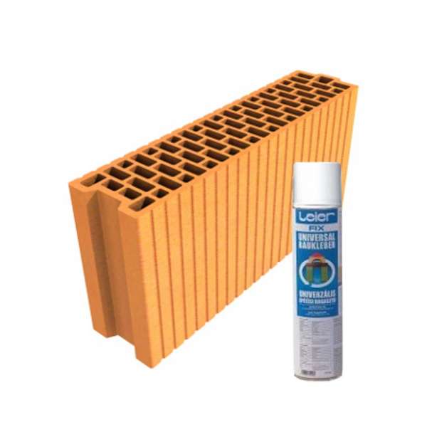 LeierPLAN 12/50 N+F csiszolt tégla + LeierFIX univerzális ragasztóhab