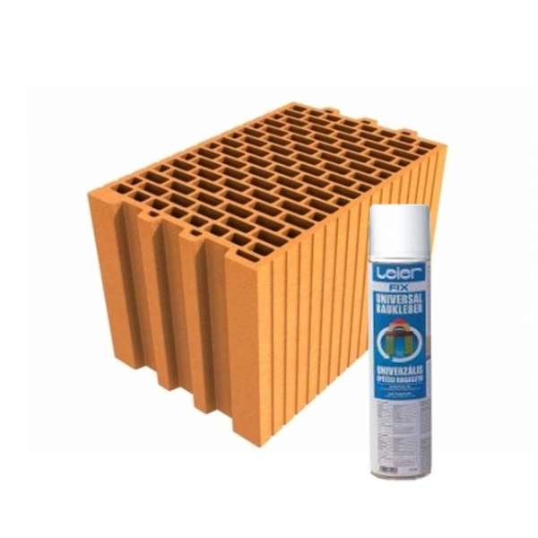 LeierPLAN 25 N+F csiszolt tégla + LeierFIX univerzális ragasztóhab