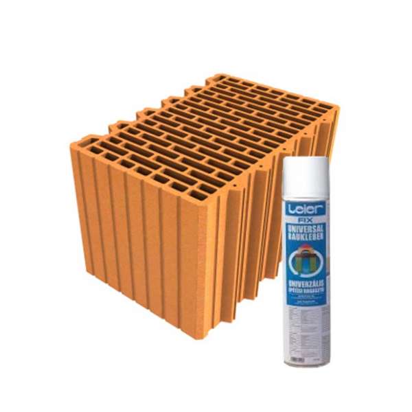 LeierPLAN 38 N+F csiszolt tégla + LeierFIX univerzális ragasztóhab