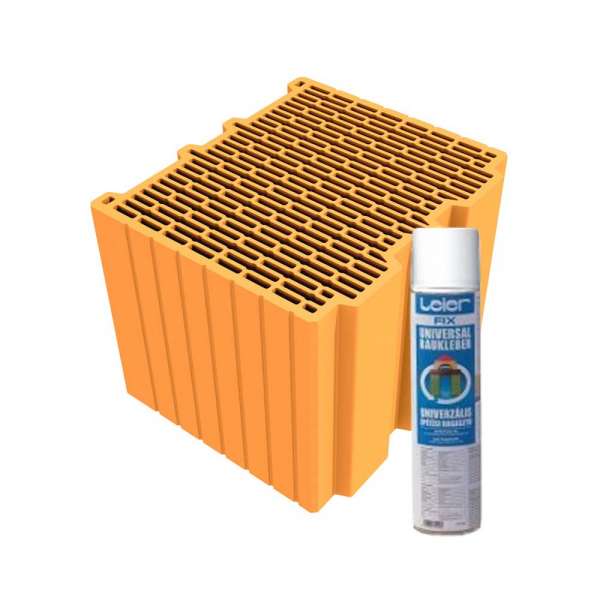 LeierPLAN 30 Pro csiszolt tégla + LeierFIX univerzális ragasztóhab
