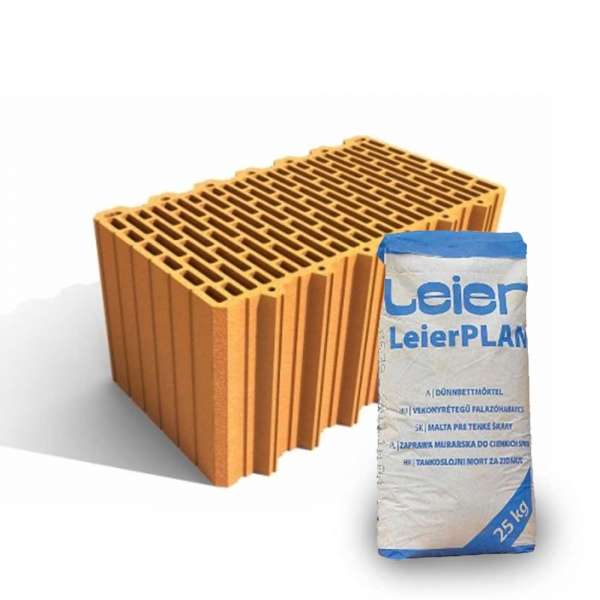 LeierPLAN 45 N+F csiszolt tégla + vékony falazóhabarcs